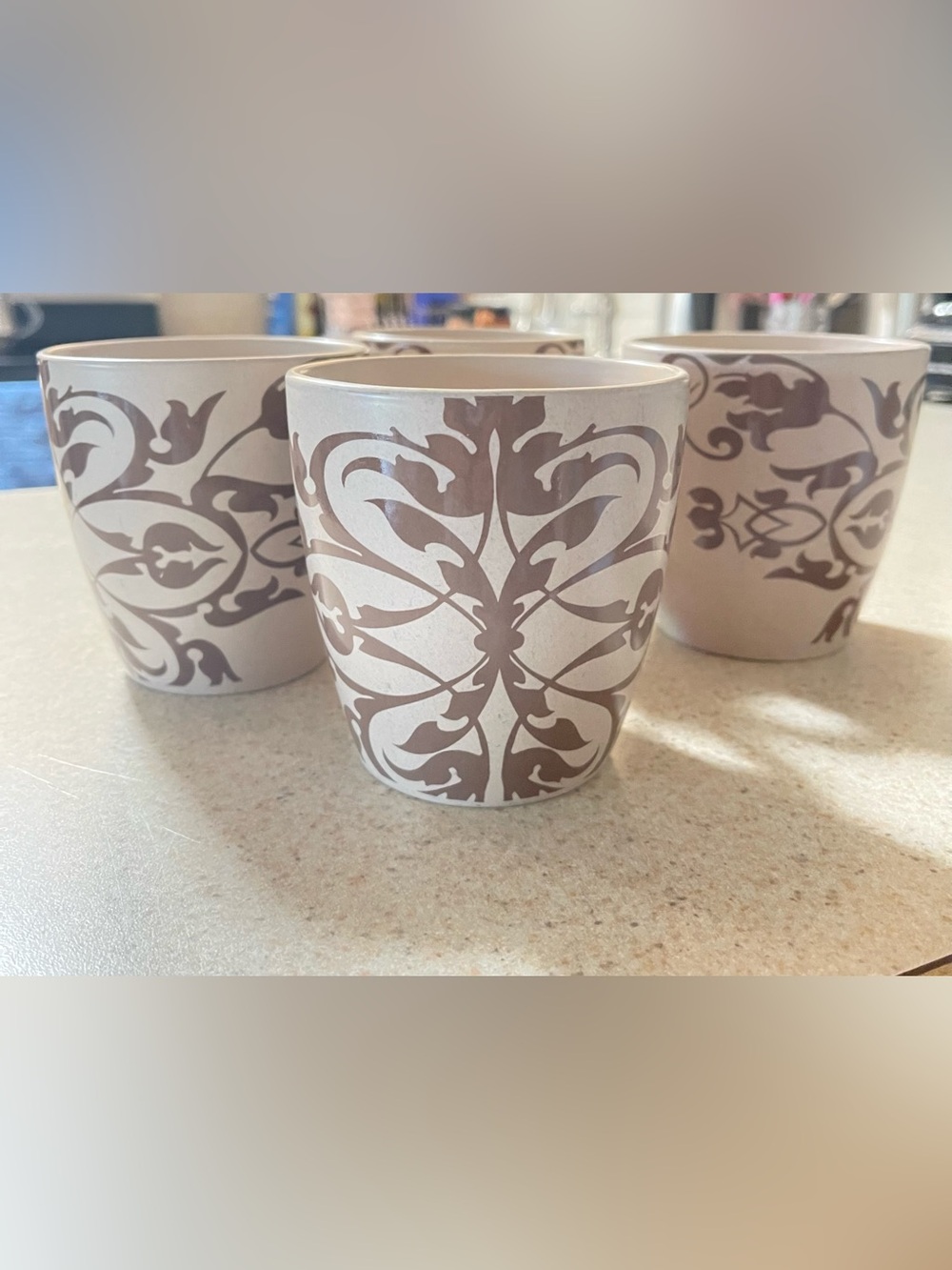 Set of 4 Casa Cristina Decorative Ceramic Planters Mugs